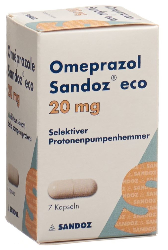 OMEPRAZOLE Sandoz eco caps 20 mg bte 7 pce