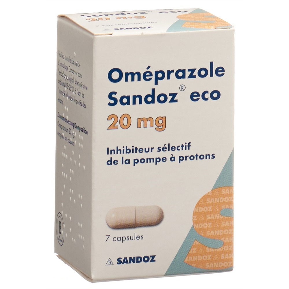 OMEPRAZOLE Sandoz eco caps 20 mg bte 7 pce