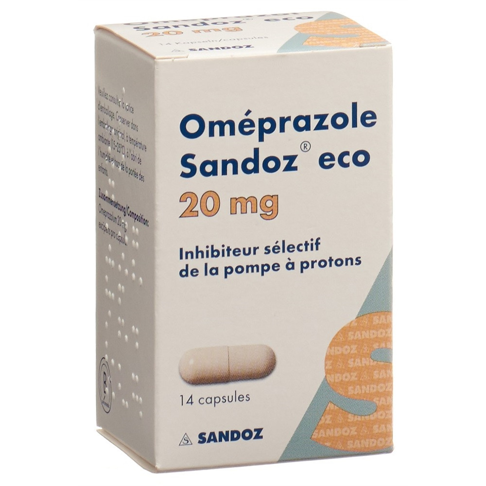OMEPRAZOLE Sandoz eco caps 20 mg bte 14 pce