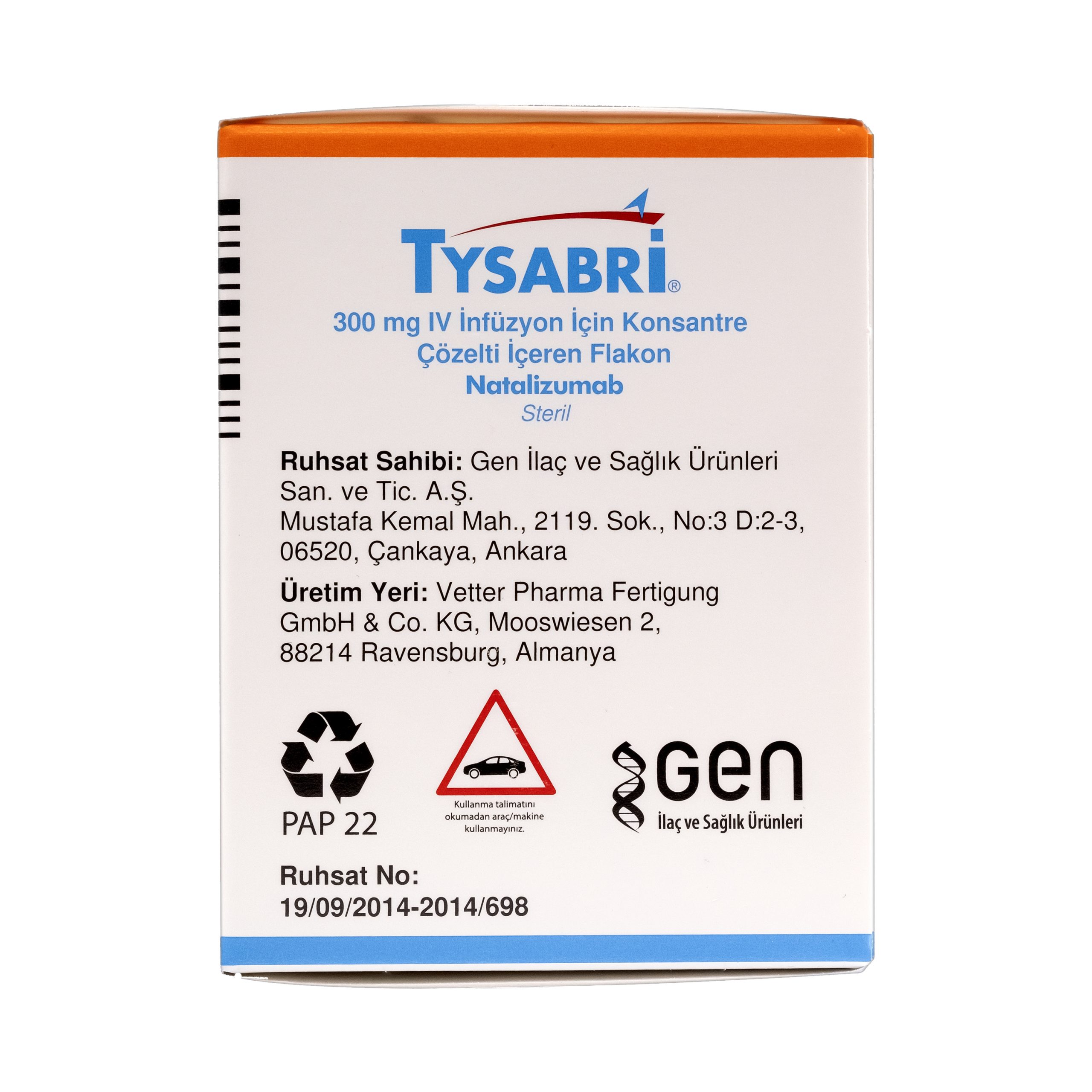 Tysabri 300 mg, Konzentrat zur Herstellung einer Infusionslösung