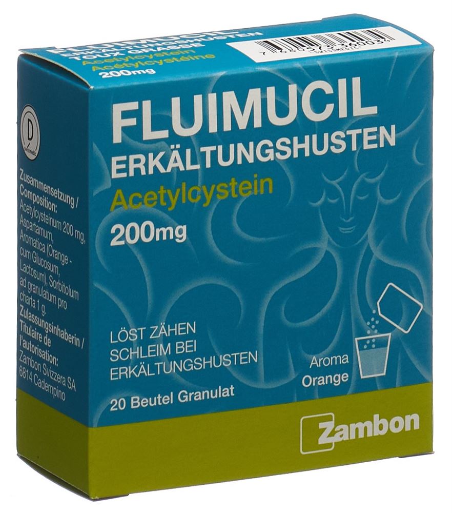 FLUIMUCIL toux grasse gran 200 mg 20 pce