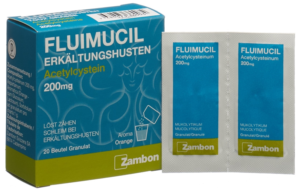 FLUIMUCIL toux grasse gran 200 mg 20 pce