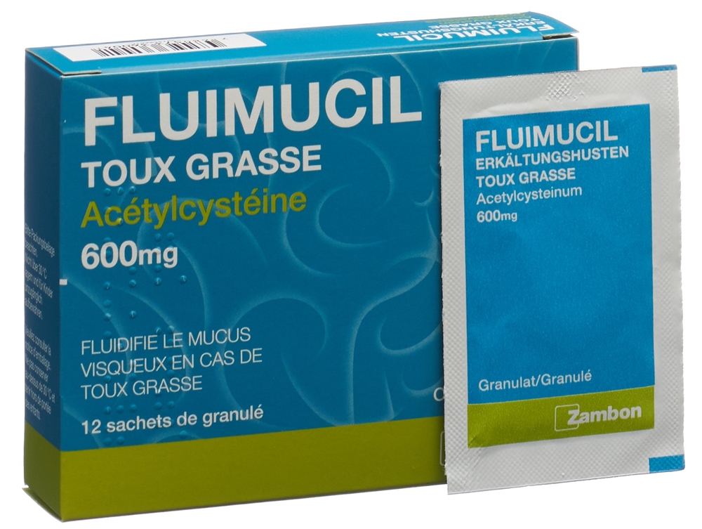 FLUIMUCIL toux grasse gran 600 mg 12 pce