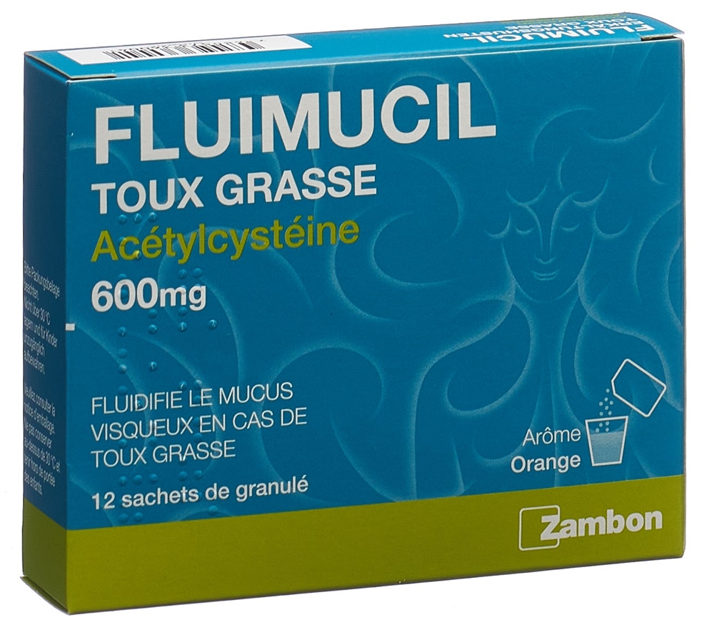 FLUIMUCIL toux grasse gran 600 mg 12 pce