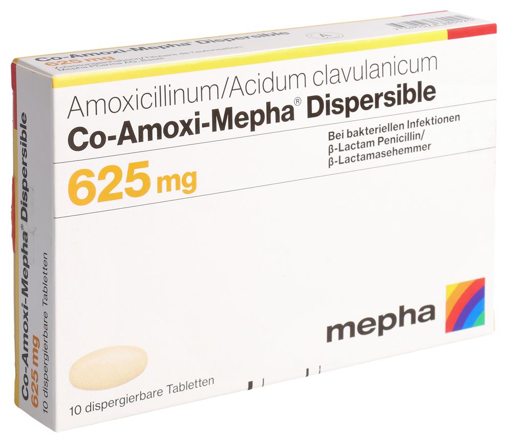 CO-AMOXI Mepha cpr disp 625 mg 10 pce