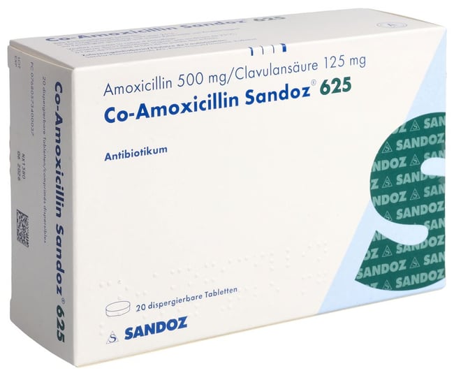 Co-Amoxicillin Sandoz 625, dispergierbare Tabletten