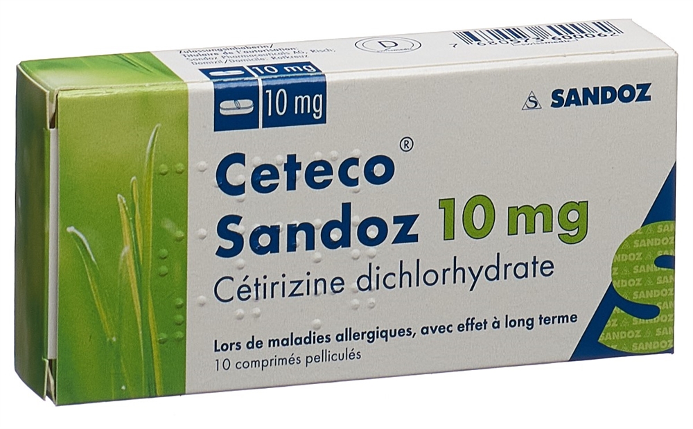 CETECO Sandoz cpr pell 10 mg 10 pce