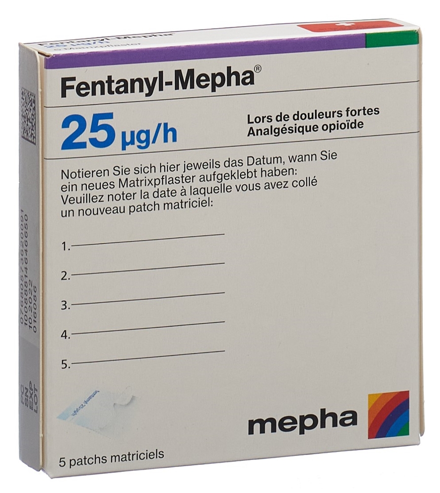 FENTANYL Mepha patch mat 25 mcg/h 5 pce