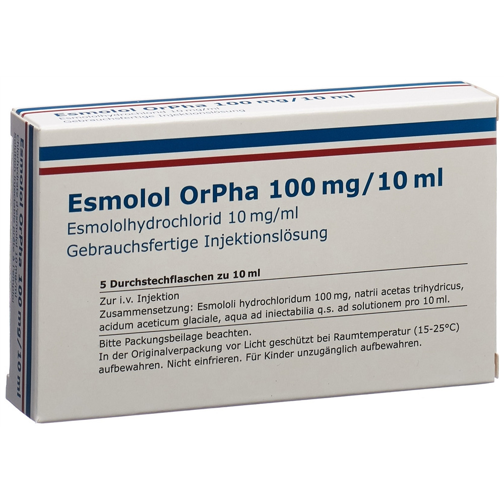ESMOLOL OrPha sol inj 100 mg/10ml 5 flac 10 ml