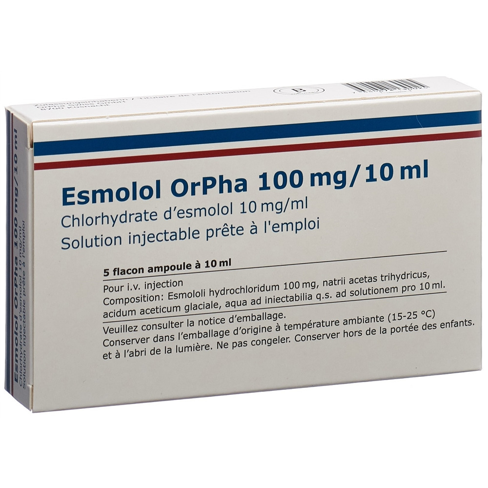 ESMOLOL OrPha sol inj 100 mg/10ml 5 flac 10 ml