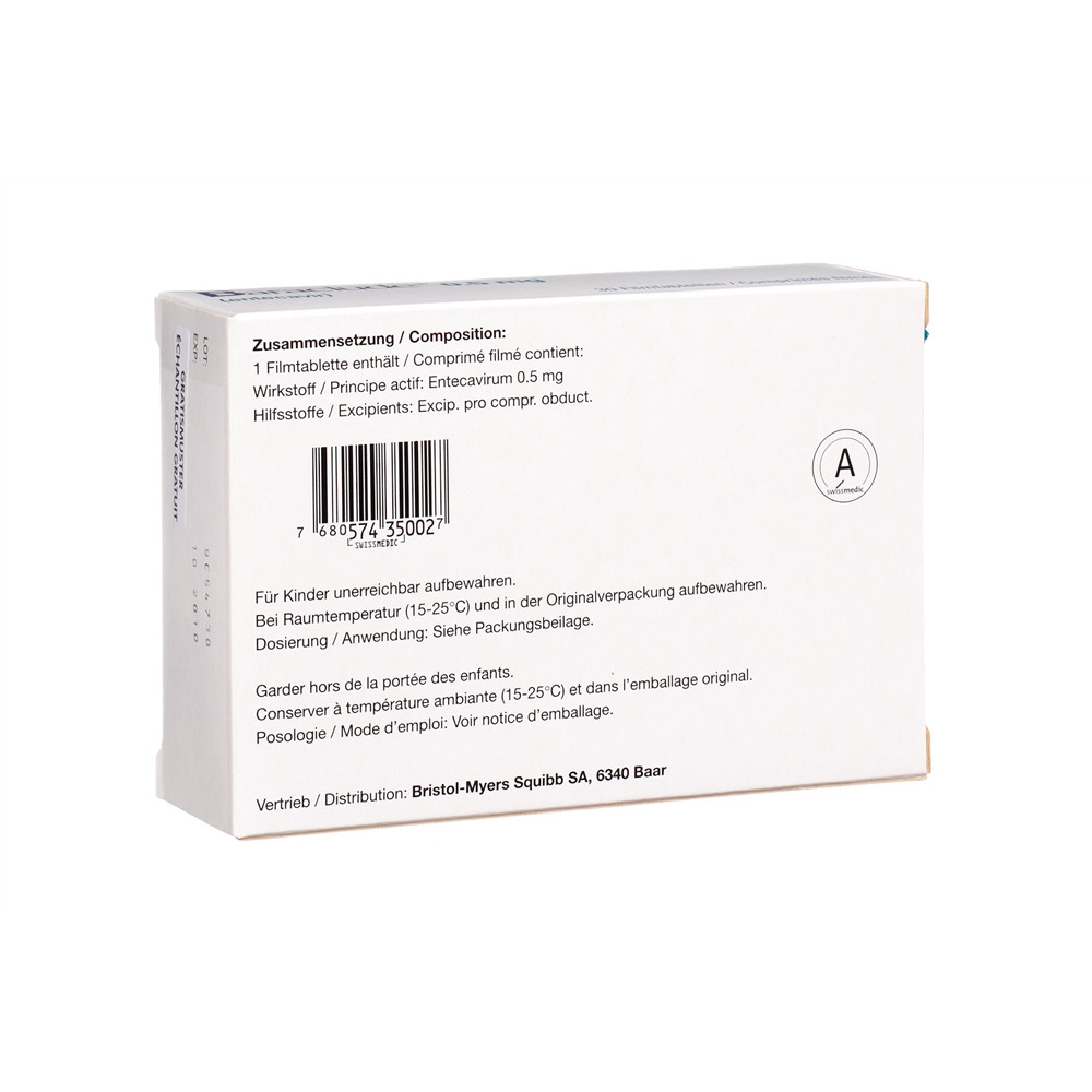 Baraclude 0.5 mg, Filmtabletten