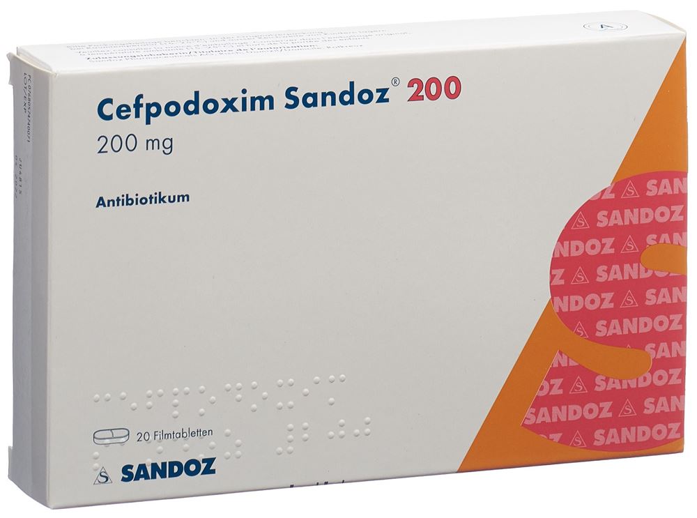 CEFPODOXIME Sandoz cpr pell 200 mg 20 pce