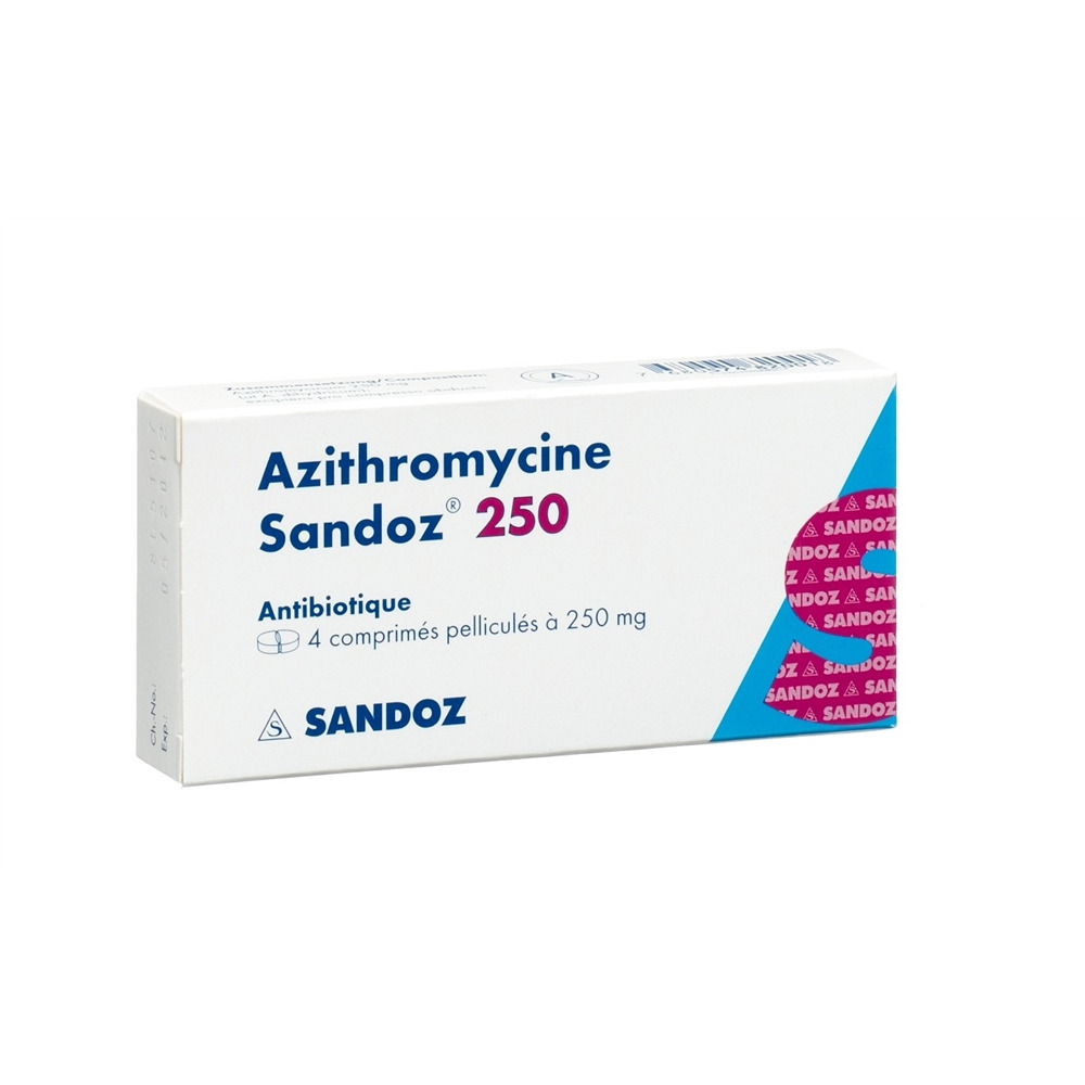 AZITHROMYCINE Sandoz cpr pell 250 mg 4 pce