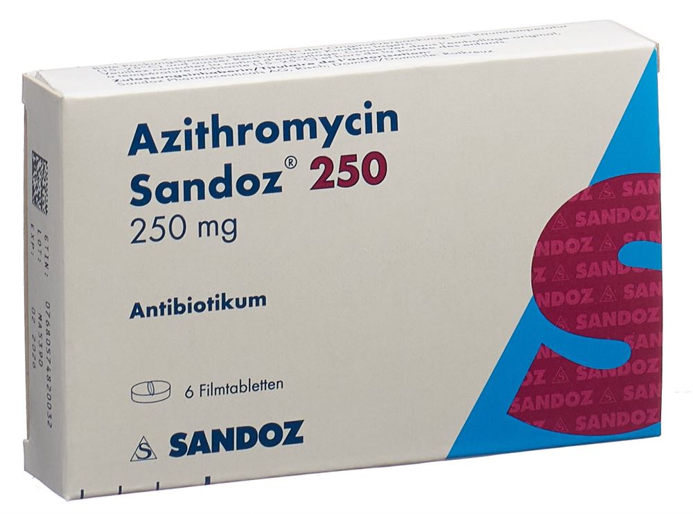AZITHROMYCINE Sandoz cpr pell 250 mg 6 pce