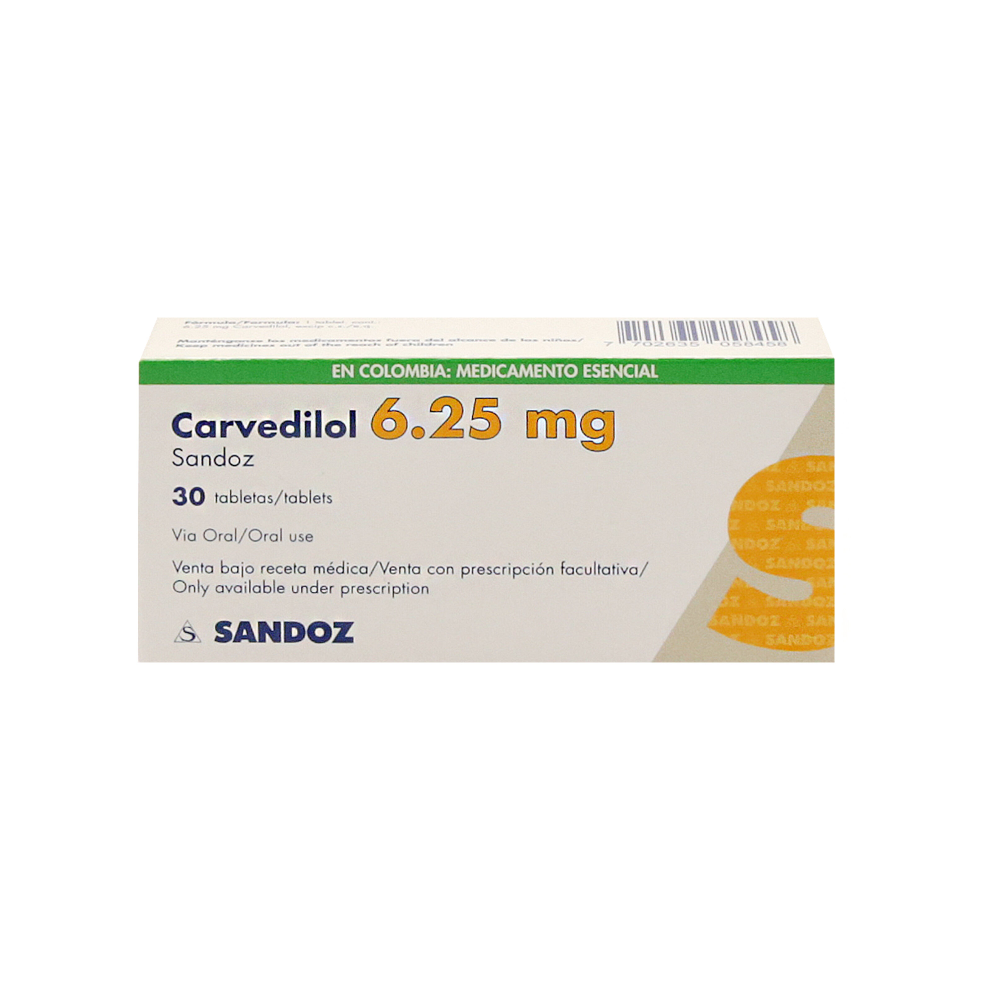 CARVEDILOL Sandoz cpr 6.25 mg 14 pce