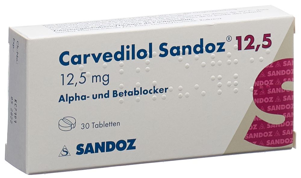 CARVEDILOL Sandoz cpr 12.5 mg 30 pce