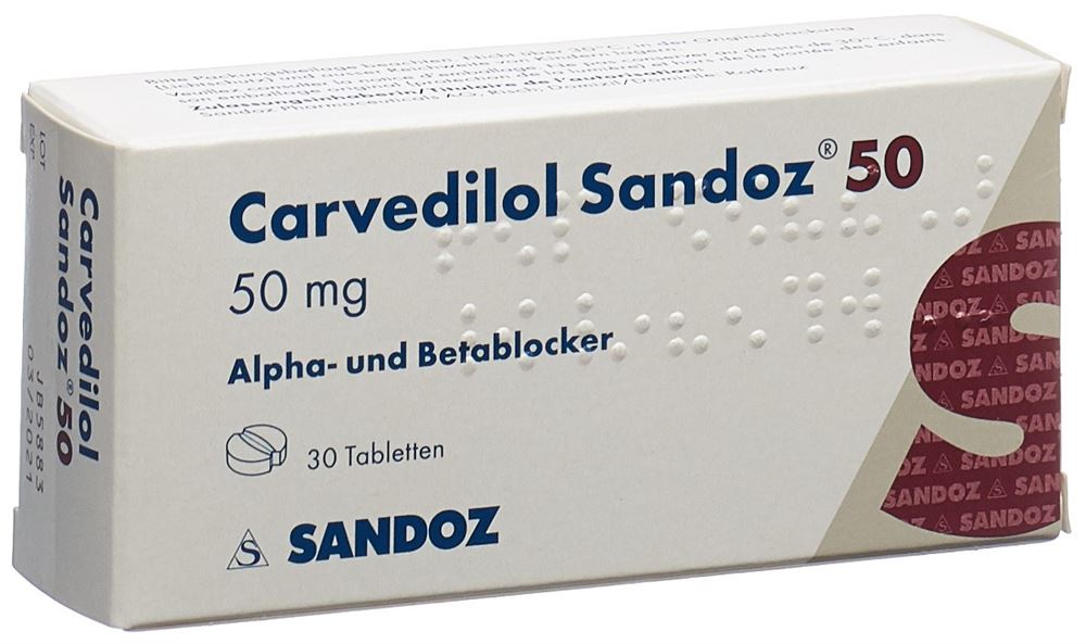 CARVEDILOL Sandoz cpr 50 mg 30 pce