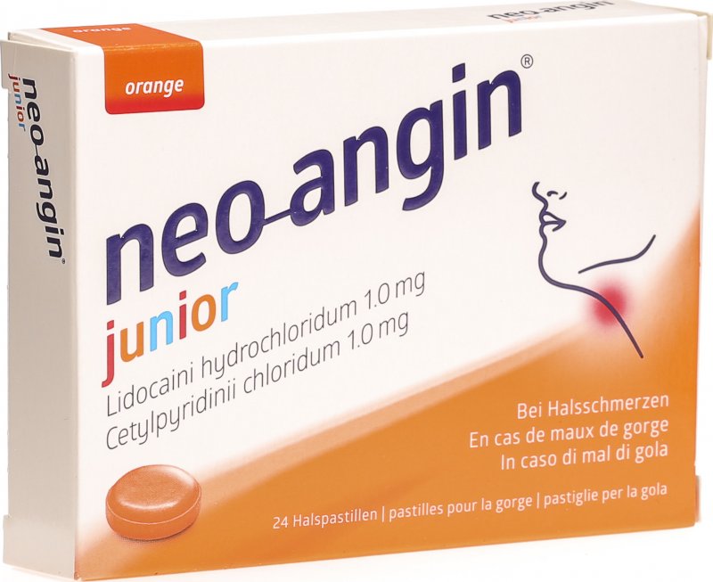 neo-angin junior, Lutschtabletten mit Orangengeschmack