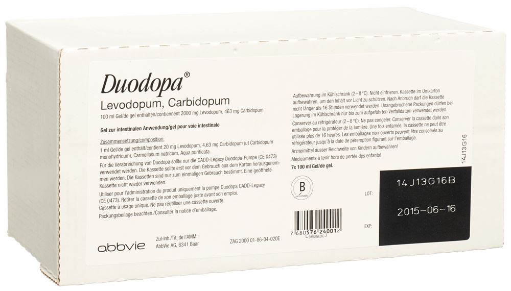 Duodopa, Gel zur intestinalen Anwendung