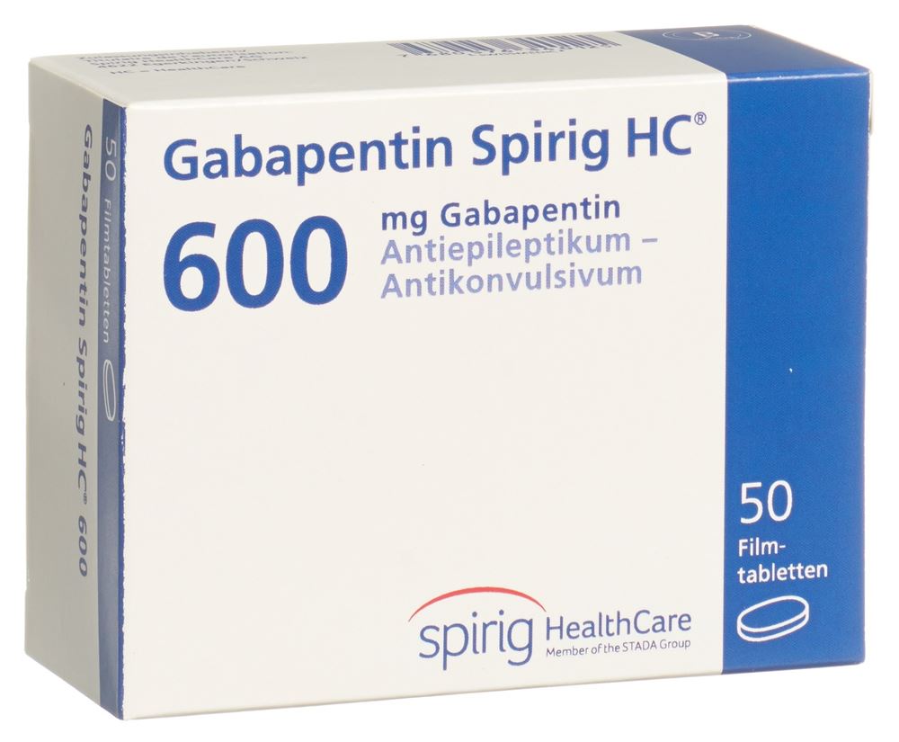 GABAPENTINE Spirig HC cpr pellic 600 mg 50 pce