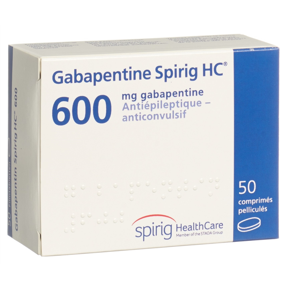 GABAPENTINE Spirig HC cpr pellic 600 mg 50 pce