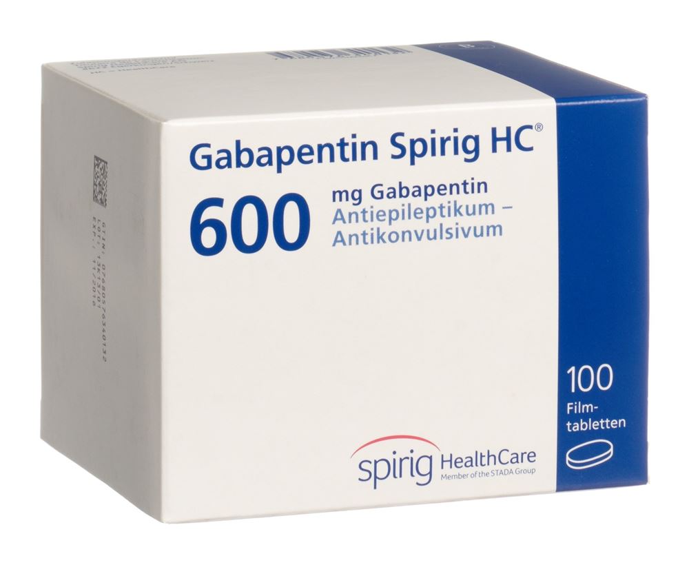 GABAPENTINE Spirig HC cpr pellic 600 mg 100 pce