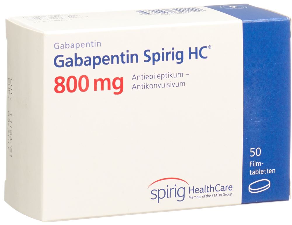 GABAPENTINE Spirig HC cpr pellic 800 mg 50 pce