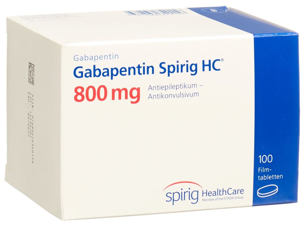 GABAPENTINE Spirig HC cpr pellic 800 mg 100 pce