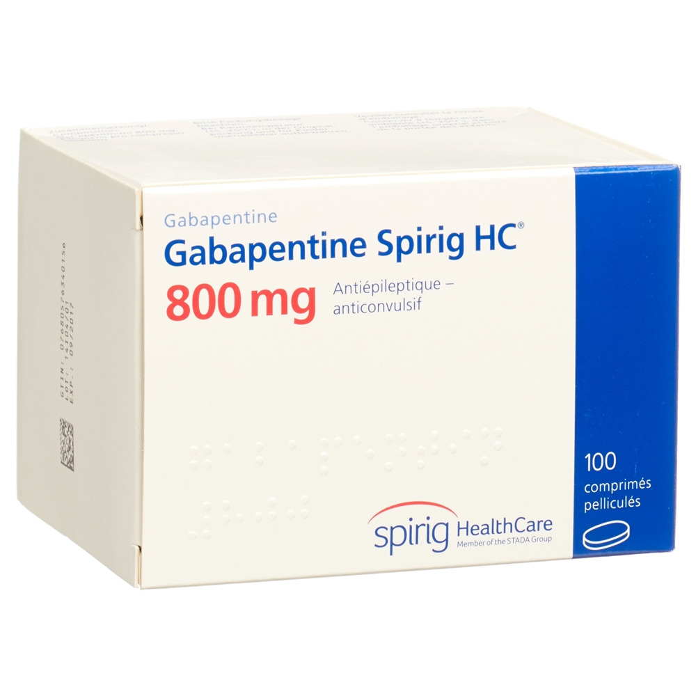 GABAPENTINE Spirig HC cpr pellic 800 mg 100 pce