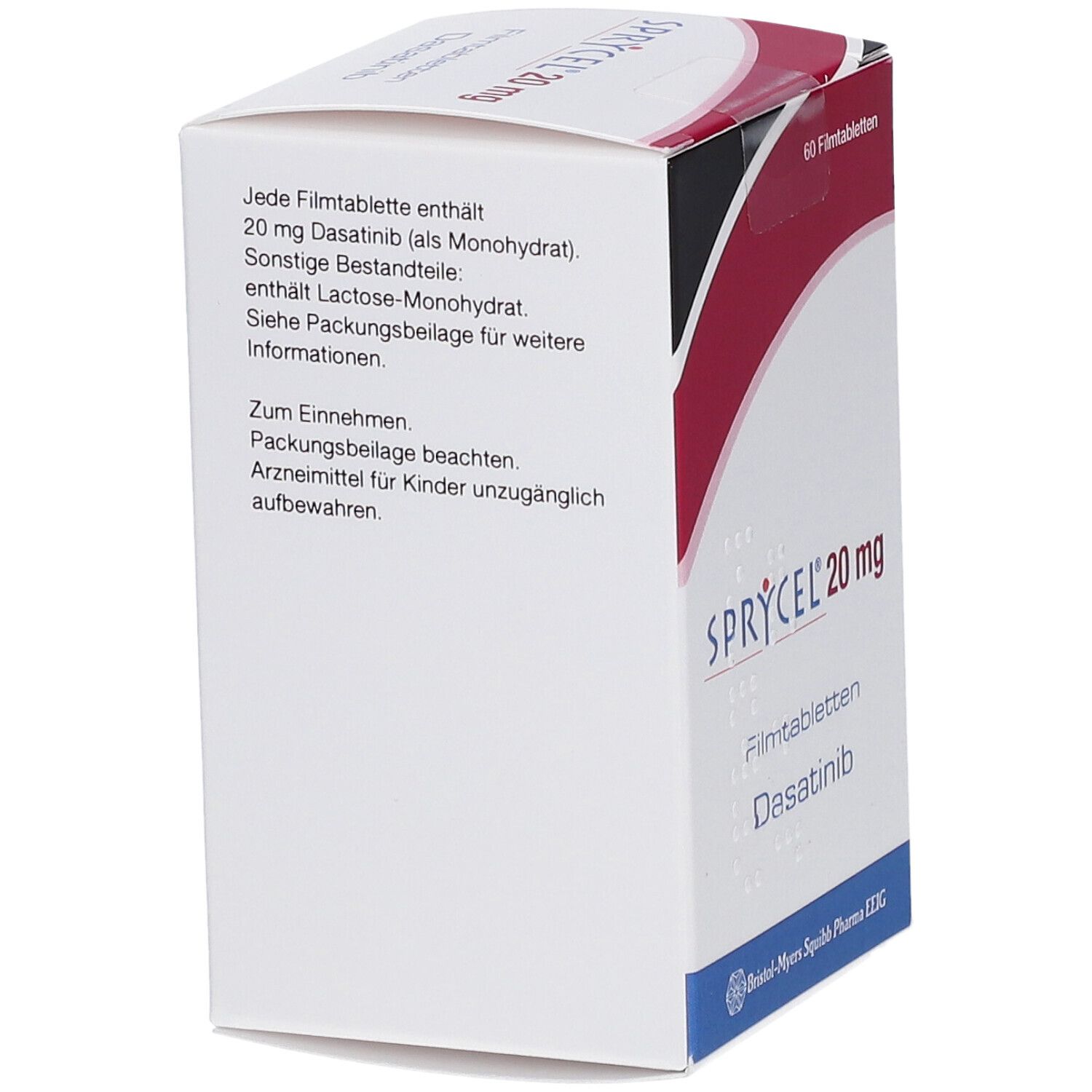 SPRYCEL cpr pell 20 mg bte 60 pce