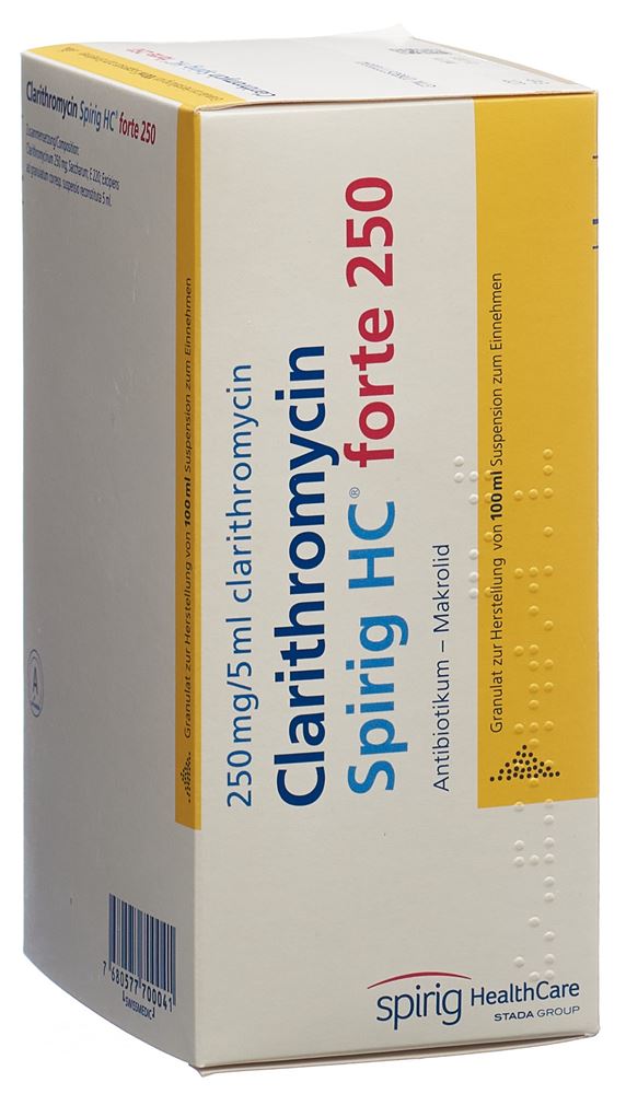CLARITHROMYCINE Spirig HC forte su 250mg/5ml 100ml