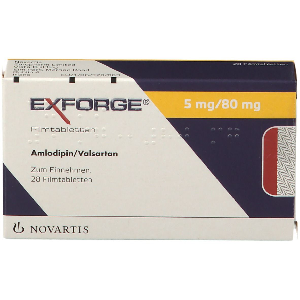 EXFORGE cpr pell 5mg/80mg 28 pce