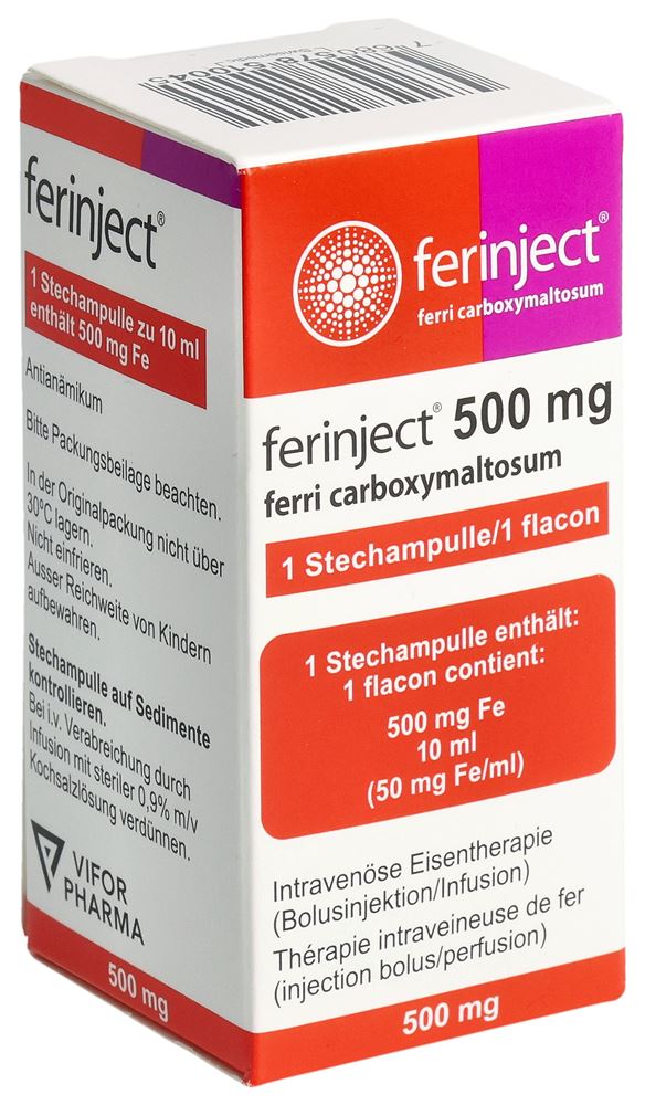 FERINJECT disp inj/pf 500 mg 10 ml 1 flacon