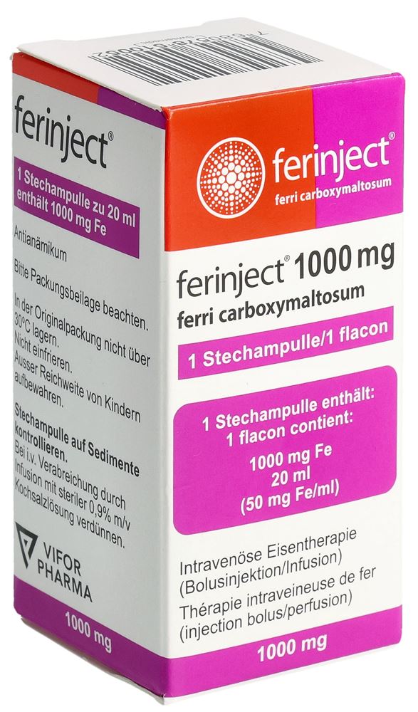 FERINJECT disp inj/pf 1000 mg 20 ml 1 flacon