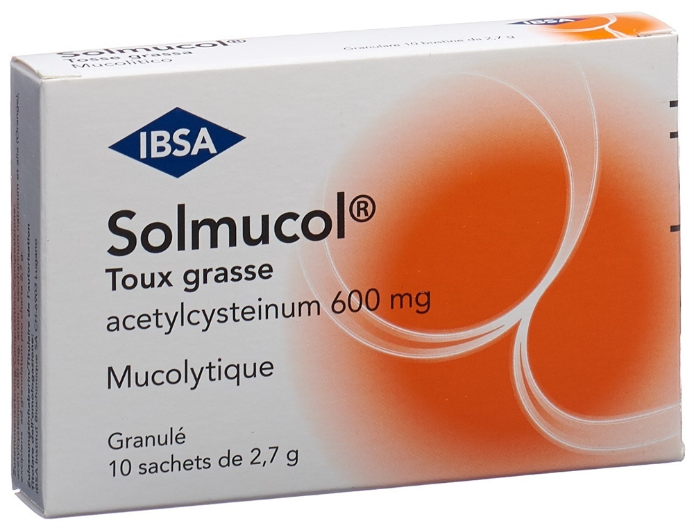 SOLMUCOL toux grasse gran 600 mg sach 10 pce