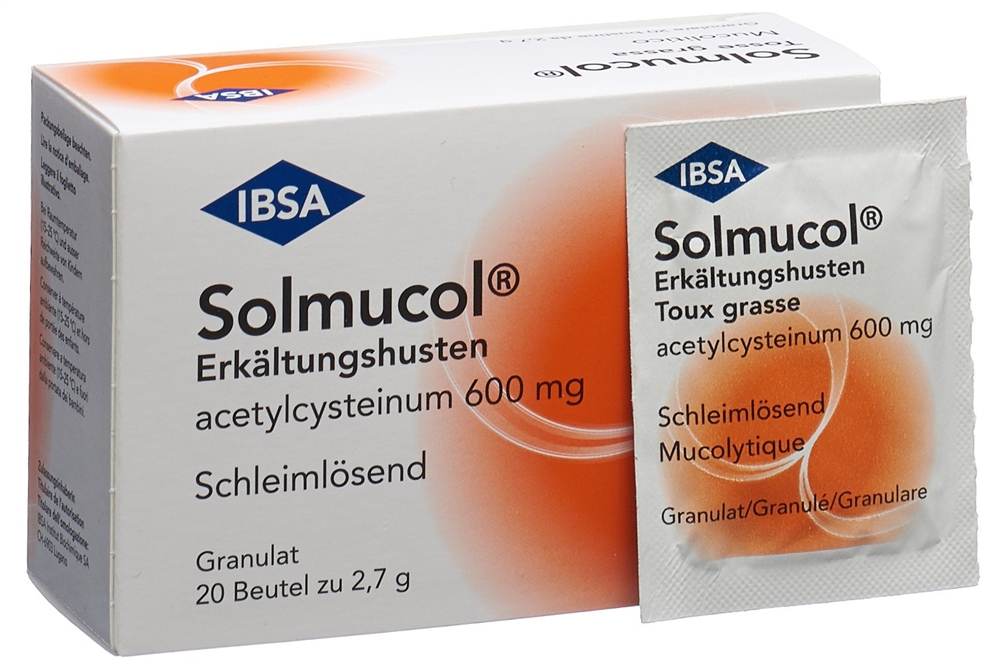 SOLMUCOL toux grasse gran 600 mg sach 20 pce