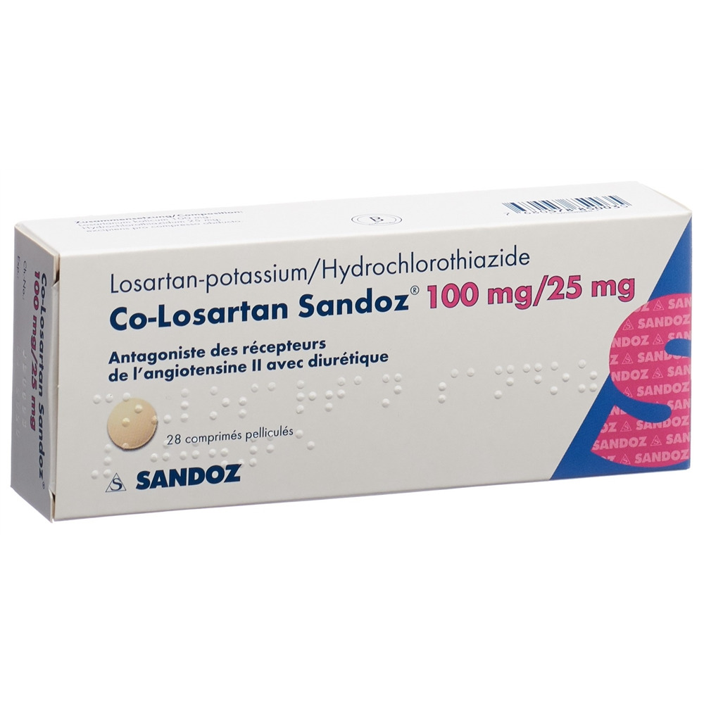 CO-LOSARTAN Sandoz cpr pell 100/25mg 28 pce