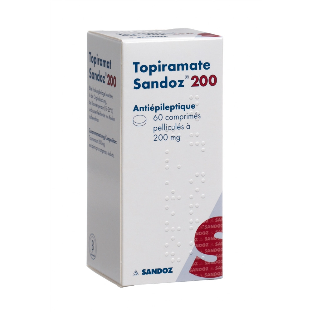 TOPIRAMATE Sandoz cpr pell 200 mg bte 60 pce