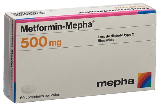 METFORMIN-Mepha cpr pell 500 mg bte 100 pce