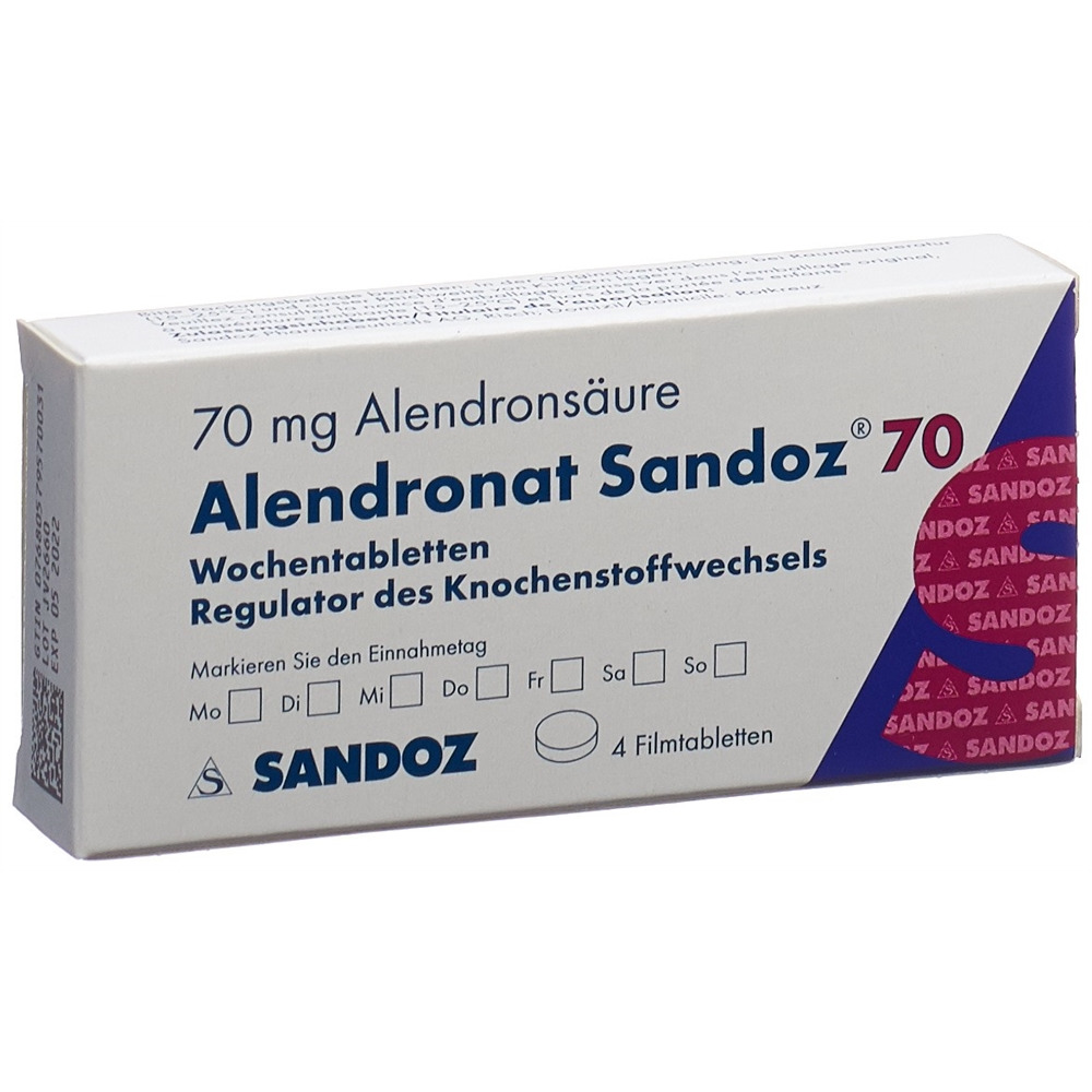 ALENDRONATE Sandoz cpr pell 70 mg 4 pce