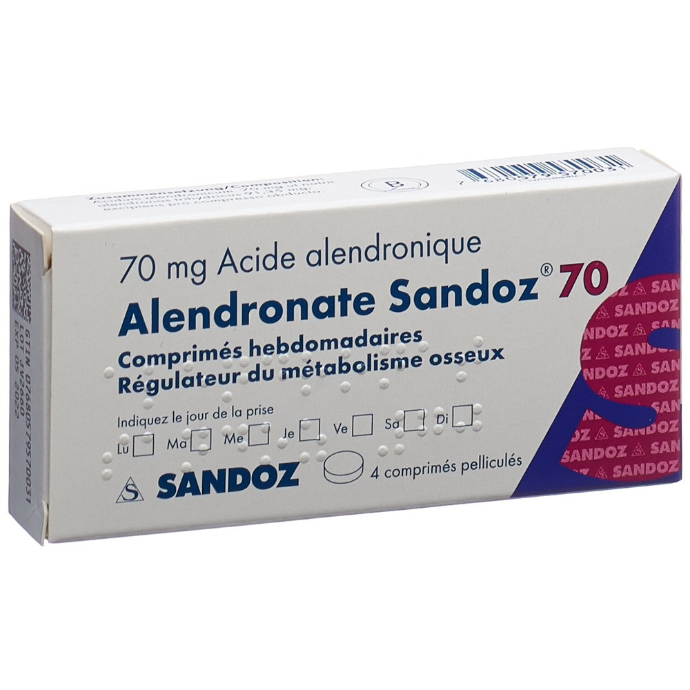 ALENDRONATE Sandoz cpr pell 70 mg 4 pce