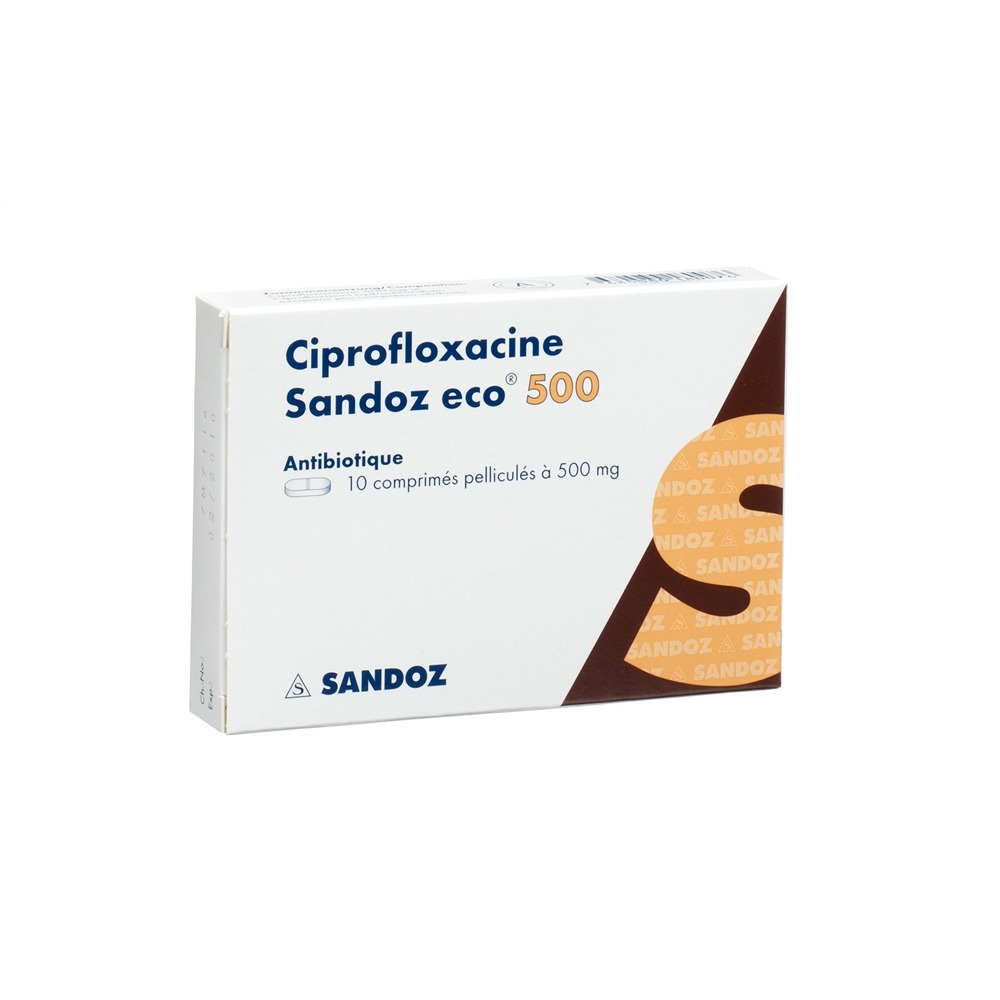 CIPROFLOXACINE Sandoz eco cpr pell 500 mg 10 pce