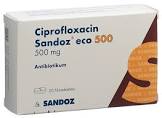 CIPROFLOXACINE Sandoz eco cpr pell 500 mg 20 pce