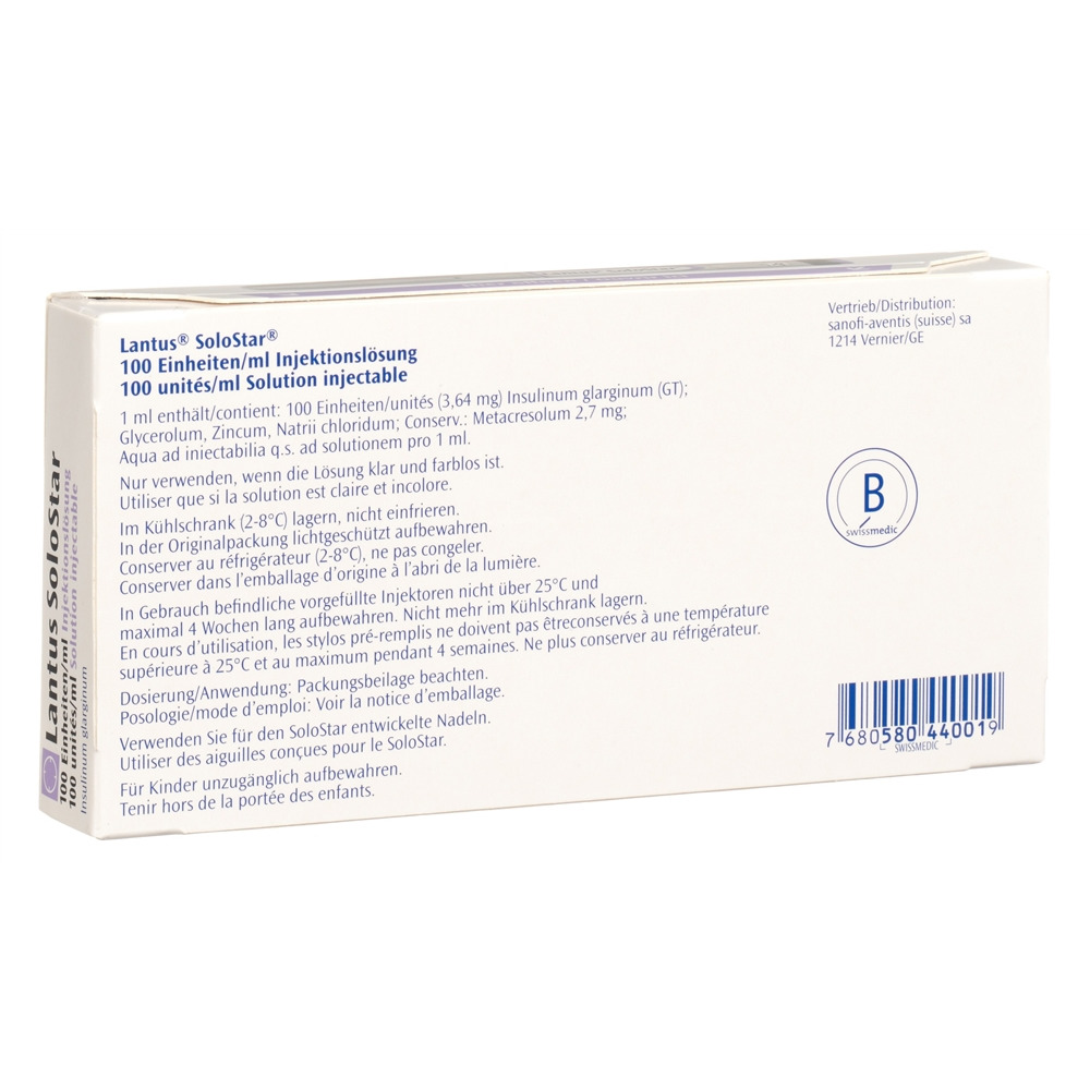 LANTUS sol inj 100 U/ml SoloStar 5 stylo pré 3 ml