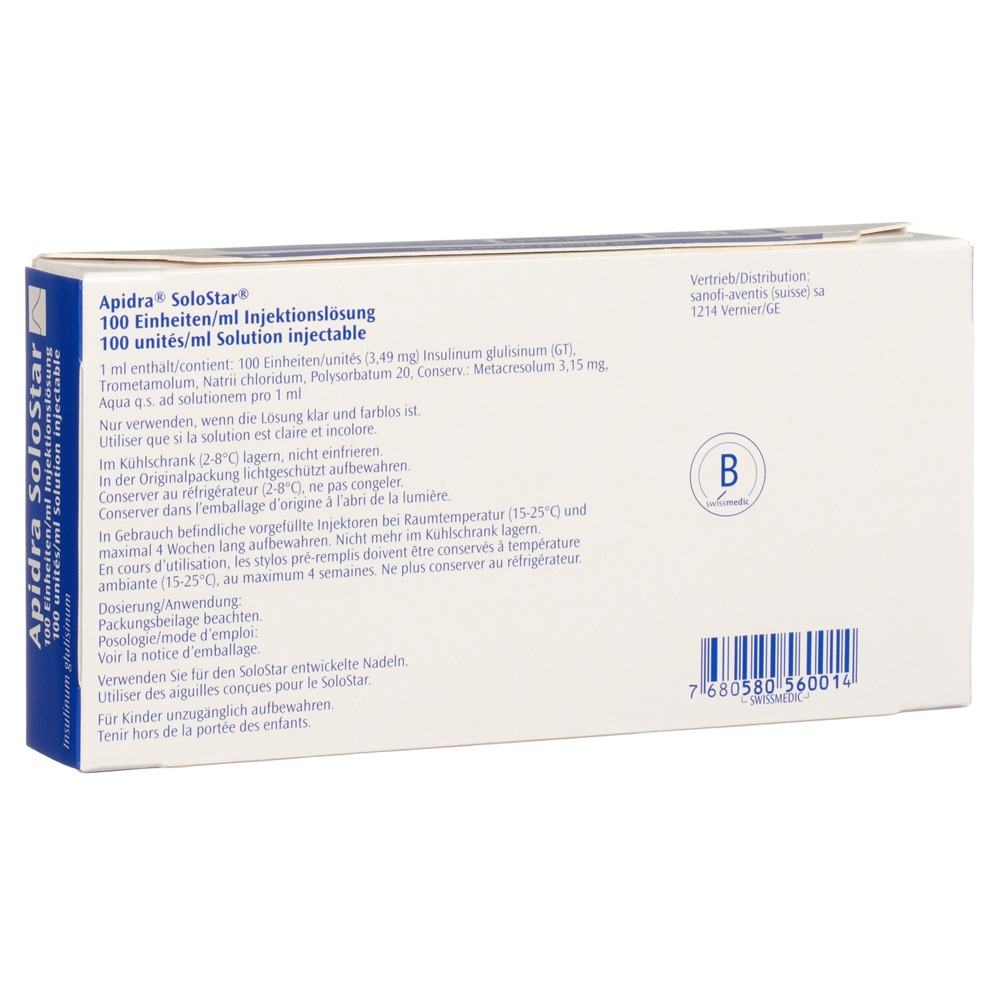 APIDRA SoloStar sol inj 5 stylo pré 3 ml