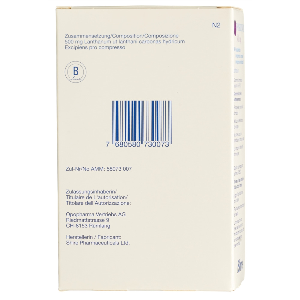 Fosrenol 500 mg, Kautabletten