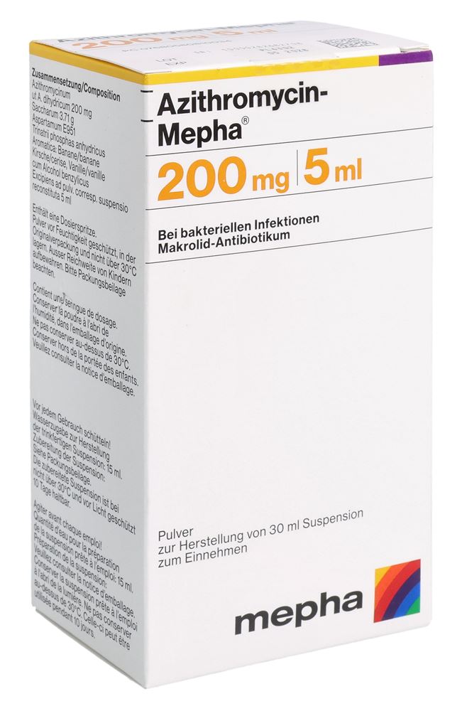 AZITHROMYCIN Mepha pdr 200 mg/5ml p susp (n) 30 ml
