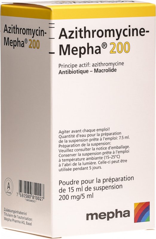 AZITHROMYCIN Mepha pdr 200 mg/5ml p susp (n) 30 ml