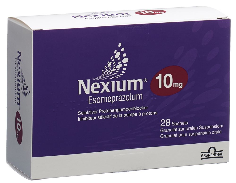 NEXIUM gran 10 mg pour susp orale sach 28 pce