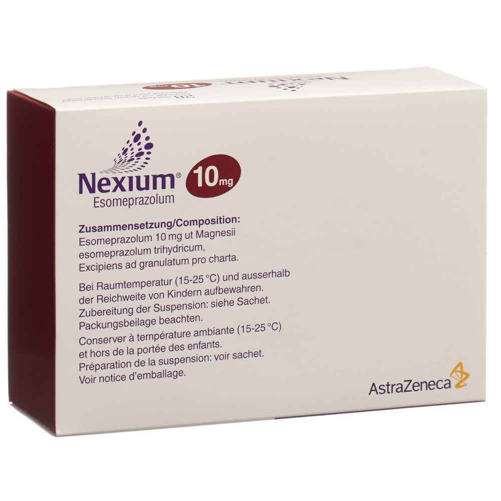NEXIUM gran 10 mg pour susp orale sach 28 pce